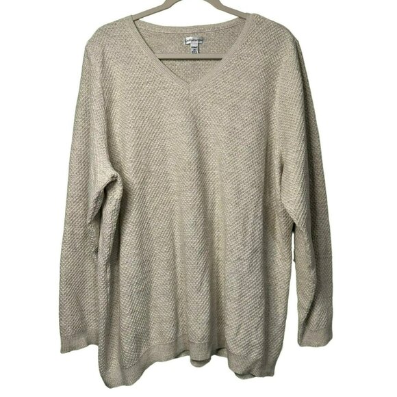 Croft & Barrow Ladies V Neck Long Sleeve Shimmer Blouse Size 2X - Picture 2 of 9